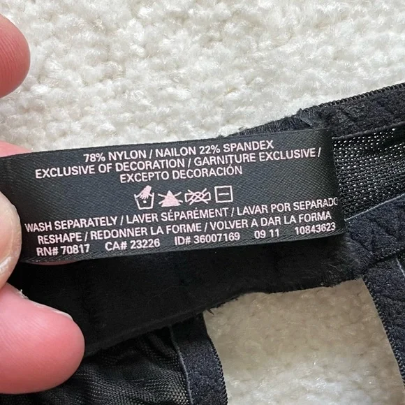 VICTORIA’S SECRET Black Sexy Little Things 36B Ruffles Lingerie w/ Garter - Picture 7 of 8